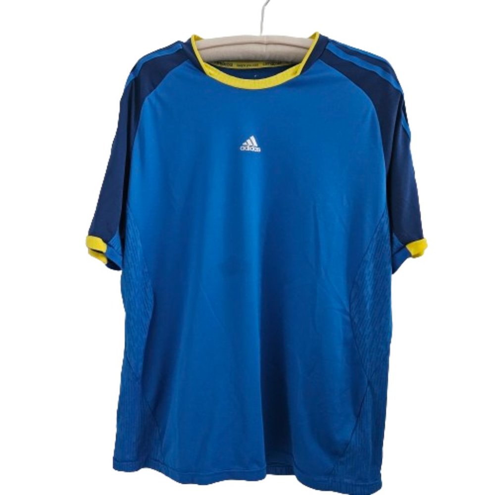 Men's Adidas Climcool Shirt - blue & yellow